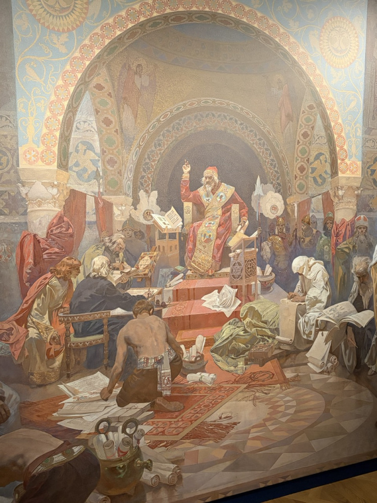 L'Épopée slave d'Alfons Mucha, scène religieuse byzantine